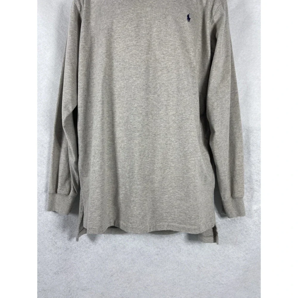 Vintage Polo Ralph Lauren Mens Turtleneck Shirt Large Gray Long Sleeve Old Money